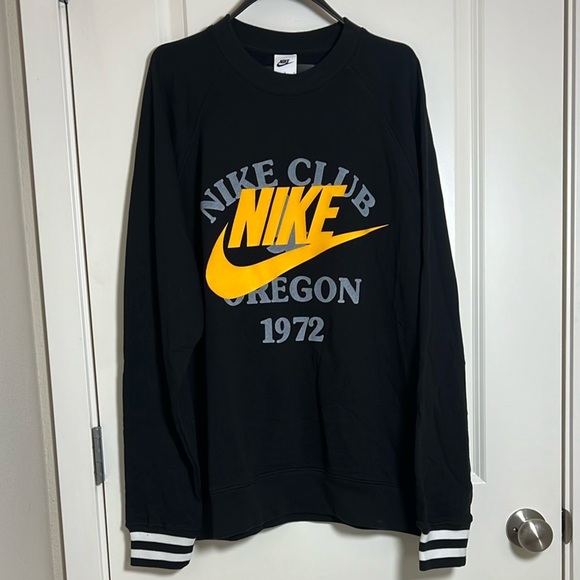 Nike Oregon Club 1972 Track Crewneck Sweatshirt Black Mens Large - Picture 4 of 4